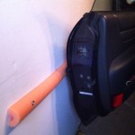 Save you car door and garage wall with a foam noodle cut in half.